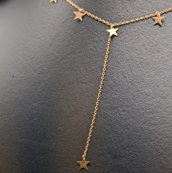 ROSE Gold toned Star Necklace with Dangle Charms - Picture 5 of 7